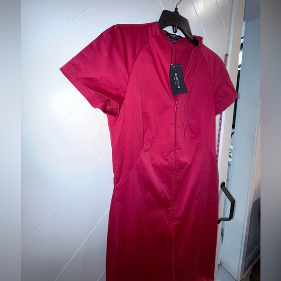 Lafayette 148 New York Dresses & Skirts - Lafayette 148 New York full Zip Front Midi Sheath Dress Ruby Red US 6 NWT $498